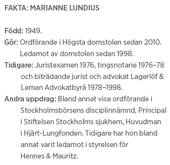 Marianne Lundius intervju Andreas Ericson Paulina Neuding Högsta domstolen Neo nr 2 2011 fakta ML
