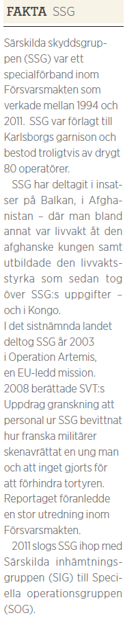 Anders Rönmark Han stupade för Sverige Jesper Lindblom  Neo nr 1 2012  fakta SSG