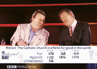 Christopher Hitchens  Stephen Fry Ist the catholic church a force for good in the world? Intelligence squared Neo nr 1 2012