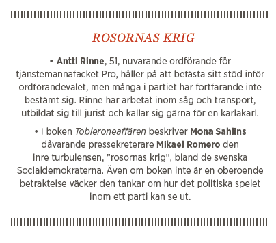 Sylvia Bjon krönika Neo nr 2 2014 Jutta Urpilainen Antti Rinne Mona Sahlin socialdemokraterna starka kvinnor Rosornas krig