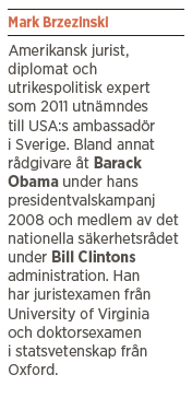 Mark Brzezinski Anders Rönmark USA ambassadör Barack Obama Zbigniew Brzezinski Jimmy Carter Hillary Clinton Neo nr 3 2014 bakgrund