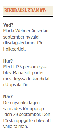 Maria Weimer Folkpartiet Uppsala Neo nr 6 2014 testar