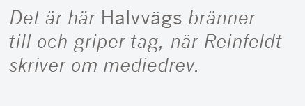 Mats Johansson recension Fredrik Reinfeldt Halvvägs Albert Bonniers förlag Gun Hellsvik Kofi Annan Göran Persson Barack Obama Vladimir Putin Neo nr 4 2015 citat