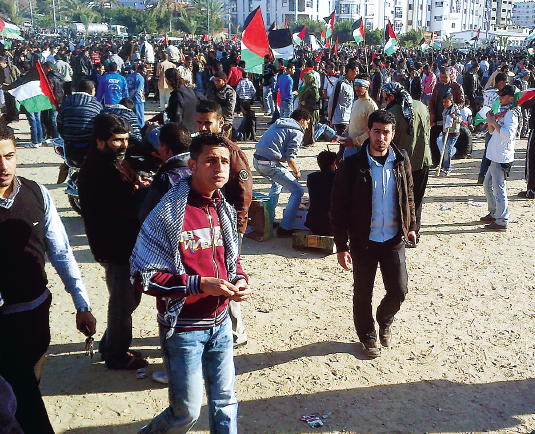 Gaza i botten Björn Brenner Neo nr 2 2012 protester foto Bashar Lubbad
