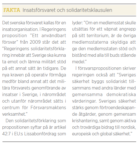 ÖB Sverker Göranson intervju Neo nr 1 2012 fakta Solidaritetsklausulen
