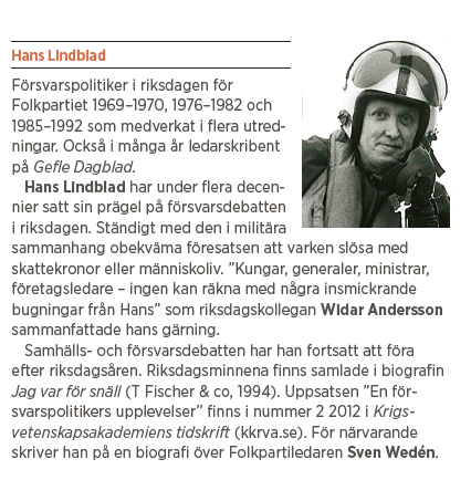 Hans Lindblad Olyckorna Bildt, Björck och Borg essä Neo nr 3 2013 presentation