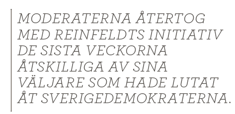 Hans Bergström Huvudlöst borgerligt agerande Fredrik Reinfeldt Alliansen tiggeri Gudrun Schyman Maria Wetterstrand Stefan Löfven Neo nr 6 2014 citat1