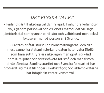 Sylvia Bjon finska valet Centern Samlingspartiet socialdemokraterna Kekkonen Putin Ideologiernas återkomst Neo nr 2 2015