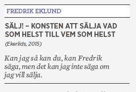 Linda Skugge recension Fredrik Eklund Sälj Neo nr 3 2015