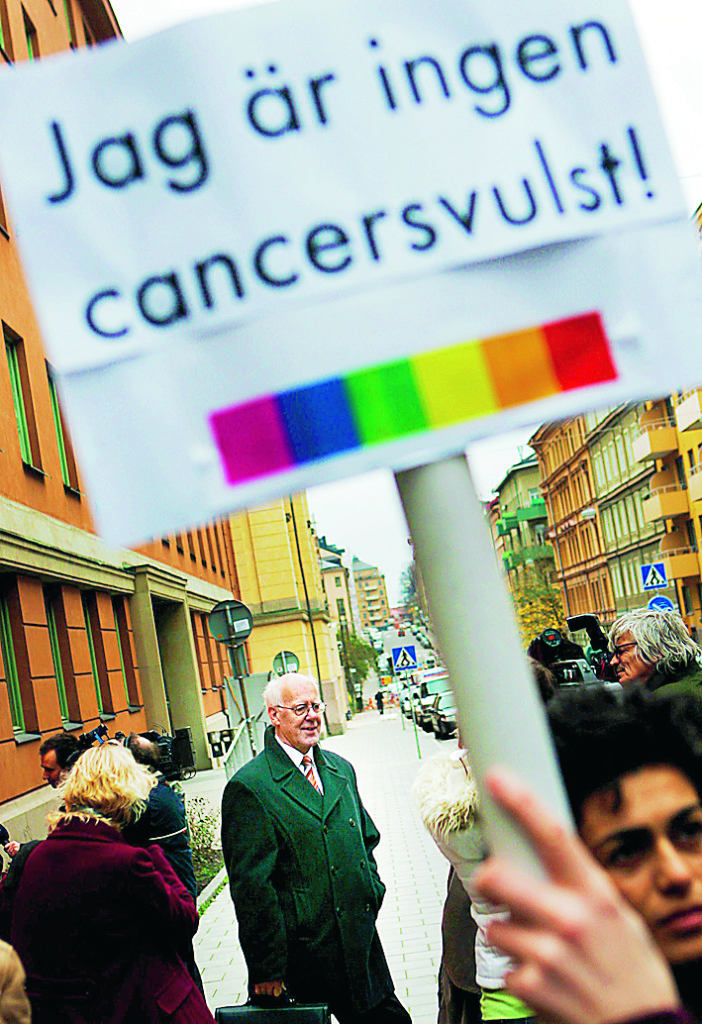 Demonstration mot Åke Green 2005. Foto: Nils Petter Nilsson  / SCANPIX